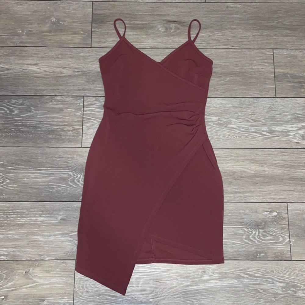 Plum spaghetti strap Mini Dress
